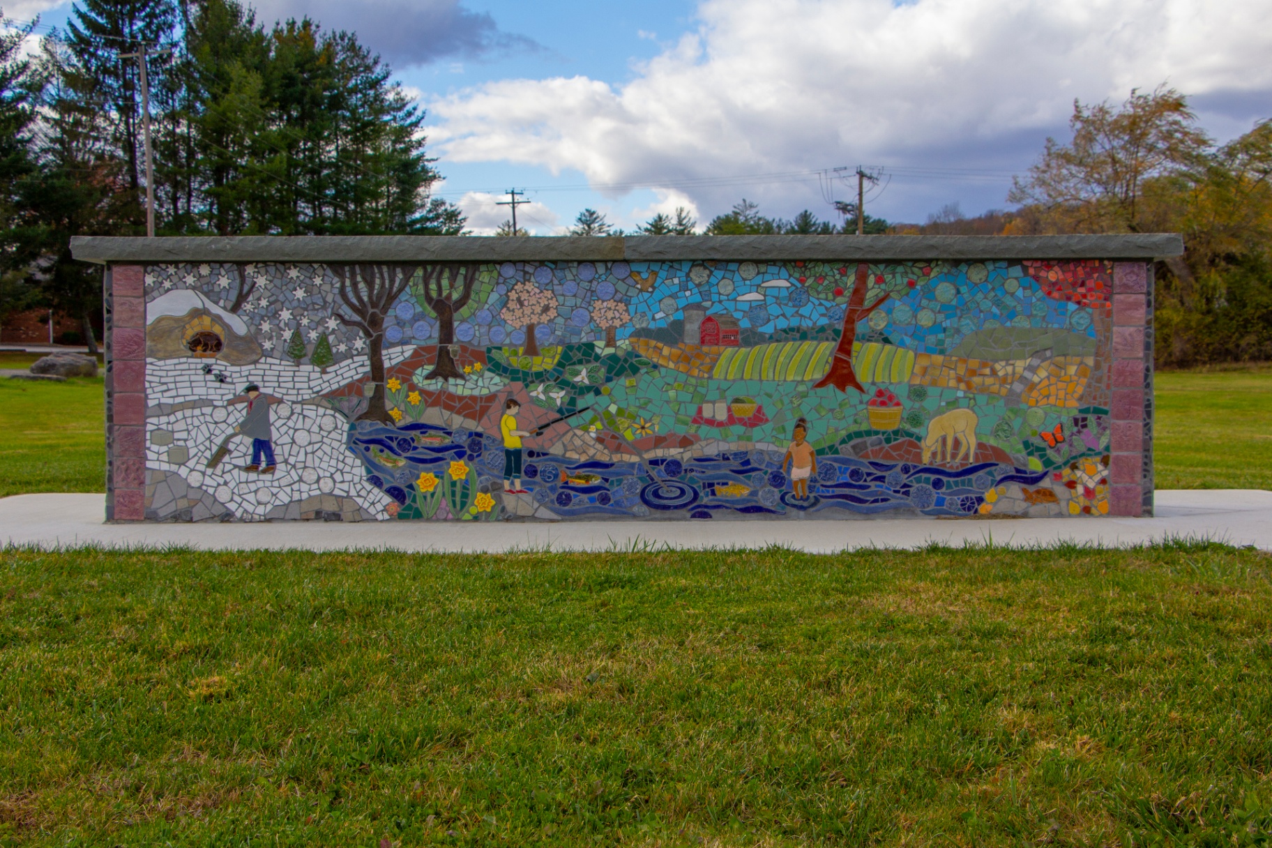 Seasons mosaic mural