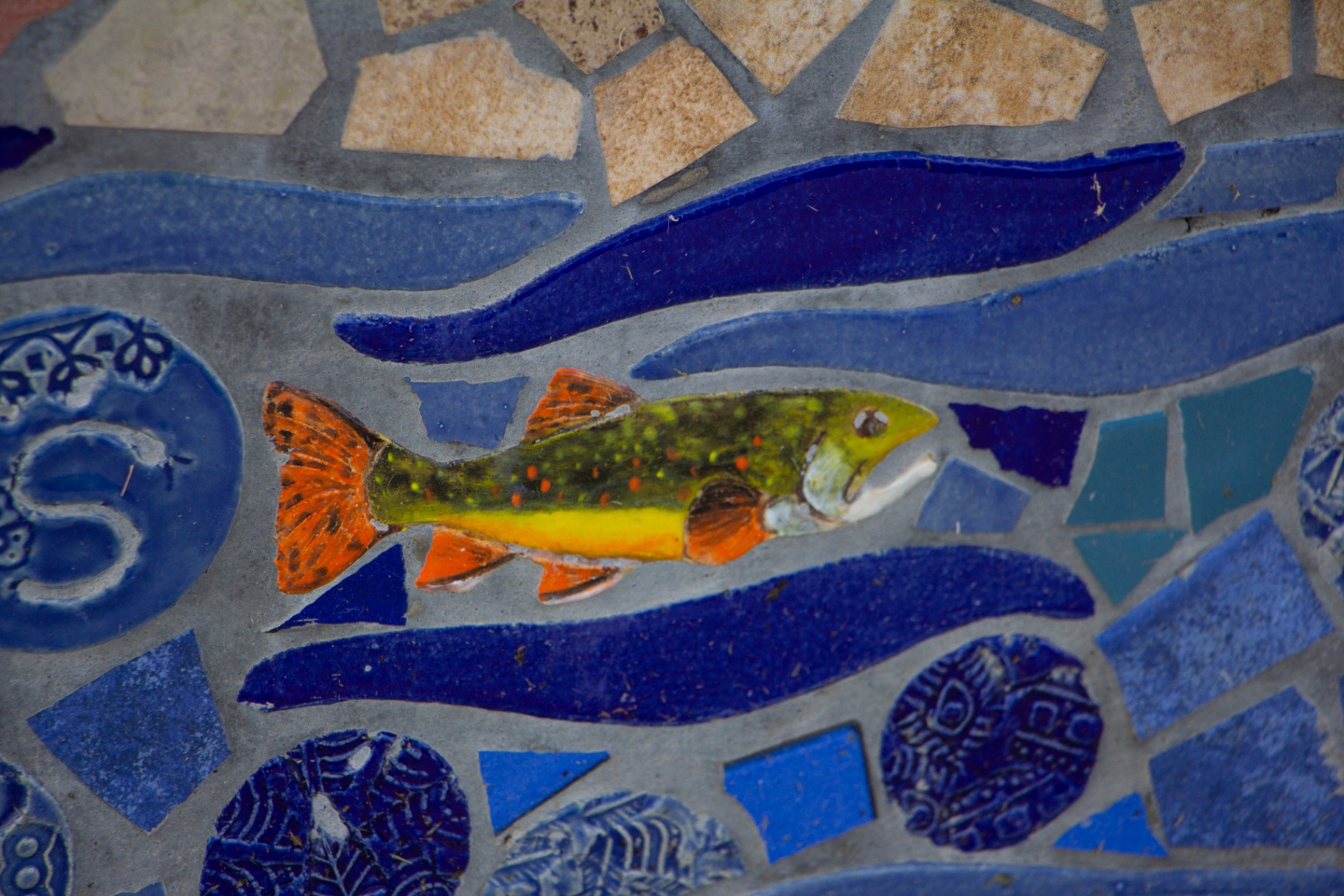 Fish tile mosaic